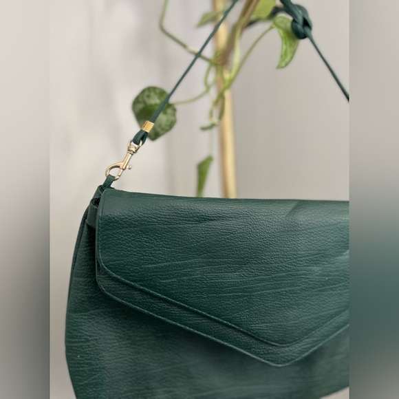 Vintage Teal Green Double Clasp Shoulder Bag ~ Holiday Fair - Picture 6 of 8